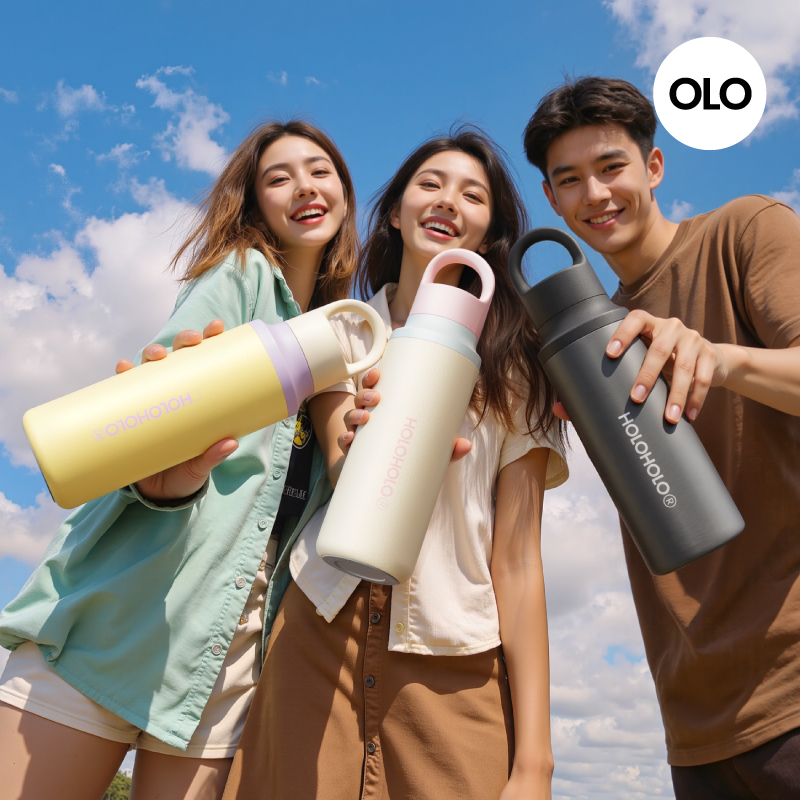 holoholo大容量保温杯女生高颜值便携运动水杯学生外带咔嗒杯子