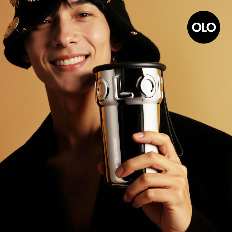 holoholo咖啡杯男生款高档陶瓷不锈钢便携随行水杯子保温杯送礼物