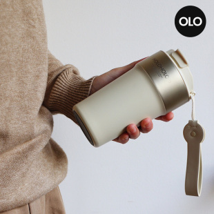 HOLOHOLO咖啡杯便携式大容量保温杯女吸管杯简约不锈钢水杯子男女