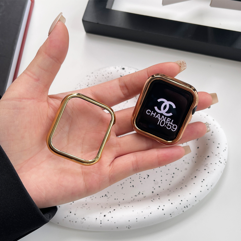 适用于苹果手表iwatch6789电镀镂空手表防摔保护壳applewatch45mm