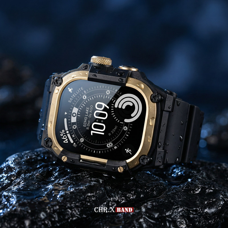 适用苹果手表ultra改装表带金属保护壳iwatch49m防摔一体防水腕带