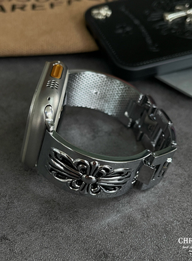 适用苹果手表iwatchs910金属表带applewatch11代克罗心腕带男女49