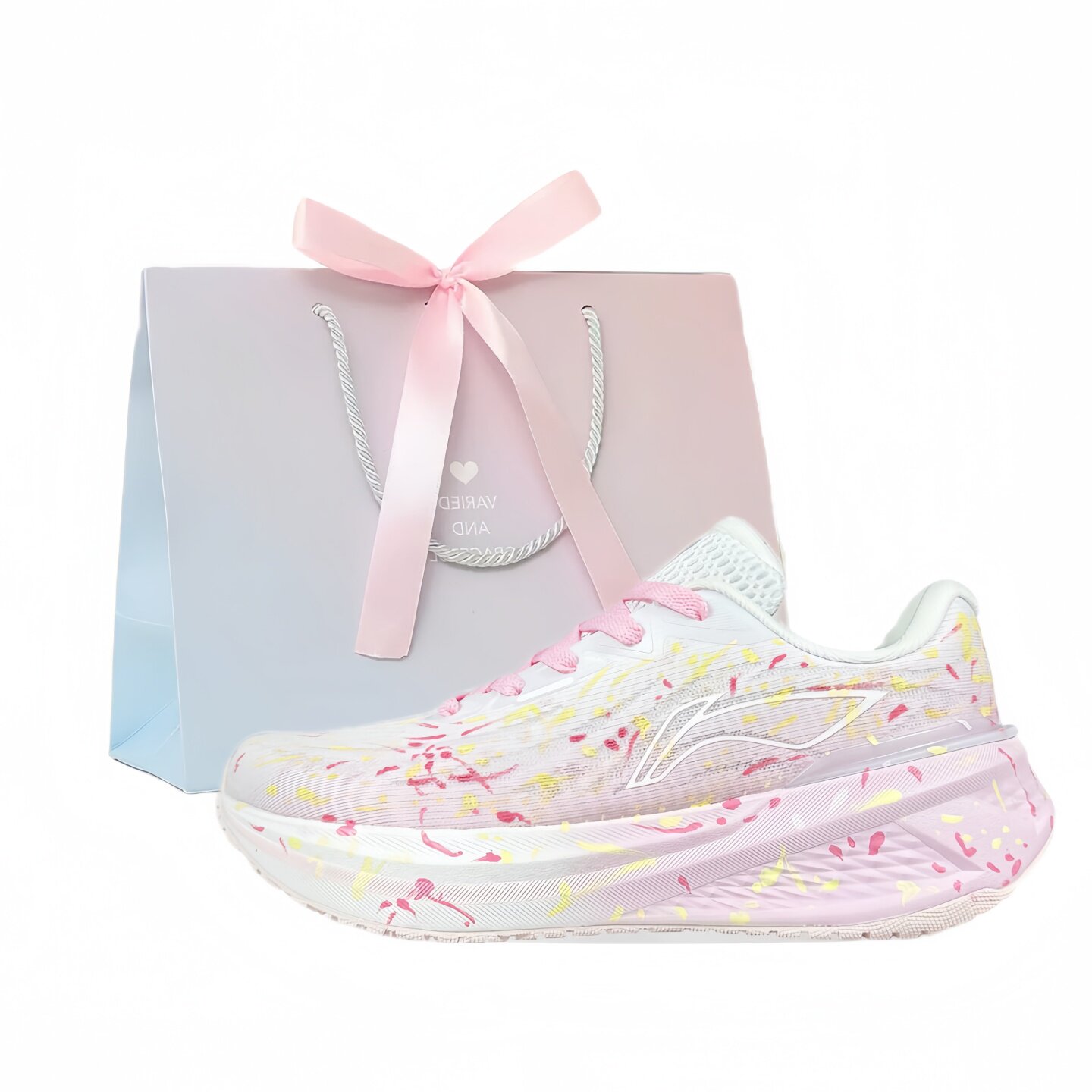 定制球鞋  LiNing李宁 吾跃2.0 樱花风铃 耐磨低帮 跑步鞋 女款