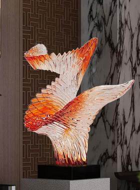 高档装饰品摆件抽象雕塑工艺品室内玄关装饰品摆设品创意透明雕塑