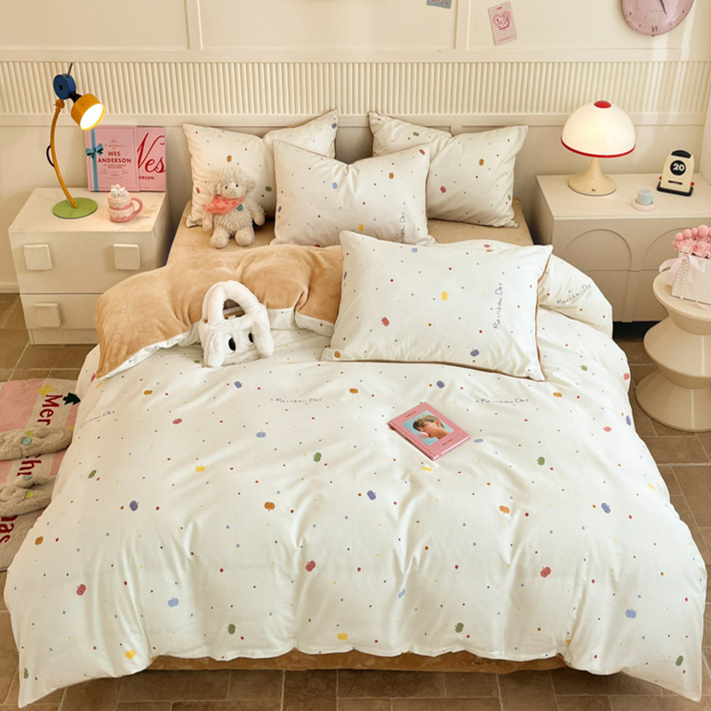 2025新款全棉加绒四件套加厚保暖