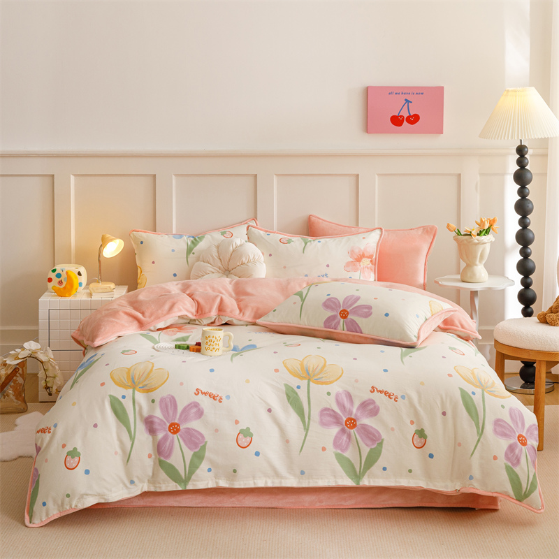 a纯棉b牛奶绒被套加厚保暖秋冬款