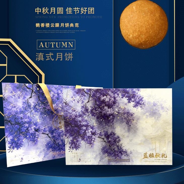 顺丰包邮滇式680g礼盒云腿月饼
