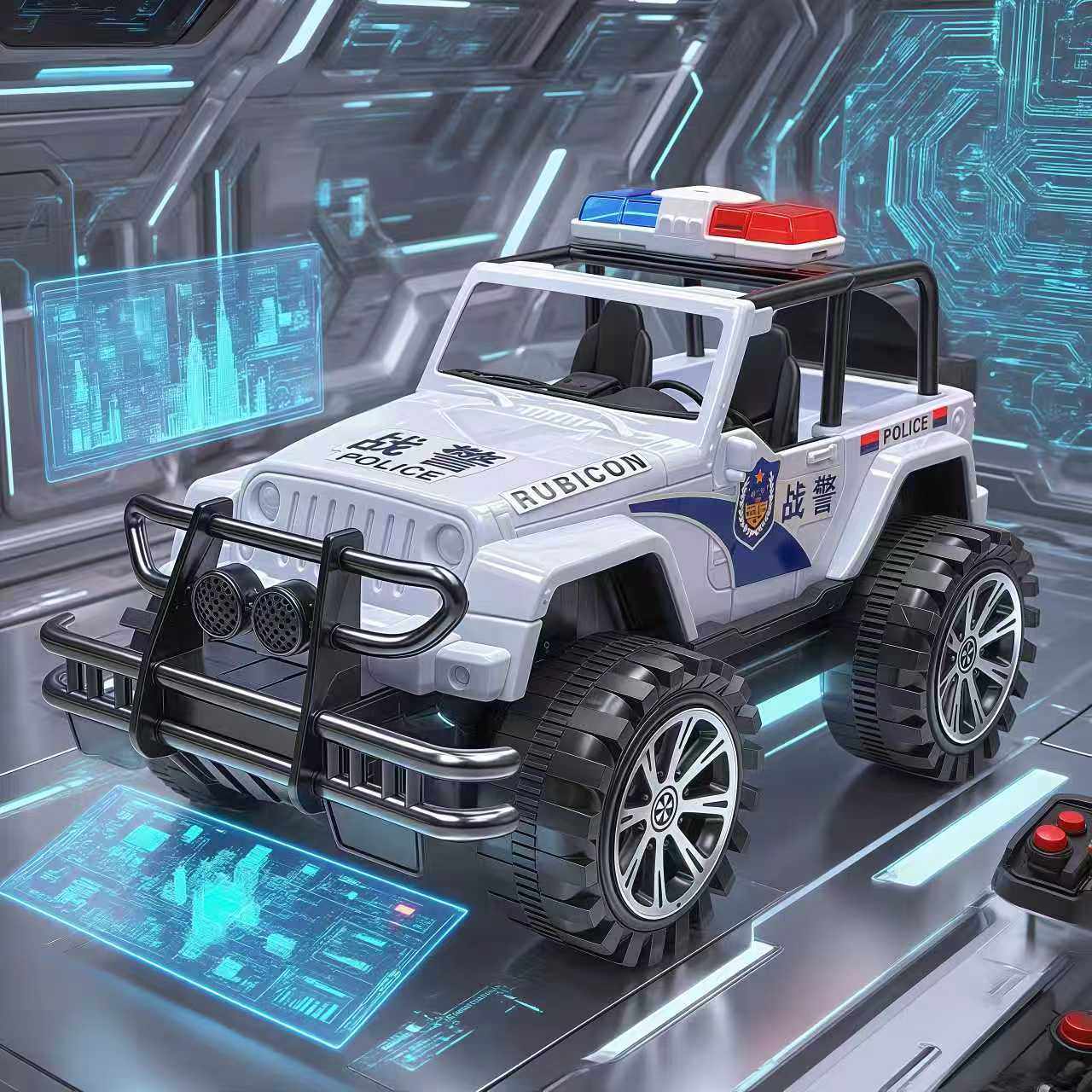 大号警车仿真越野车玩具惯性小汽惯性/回力/滑行玩具