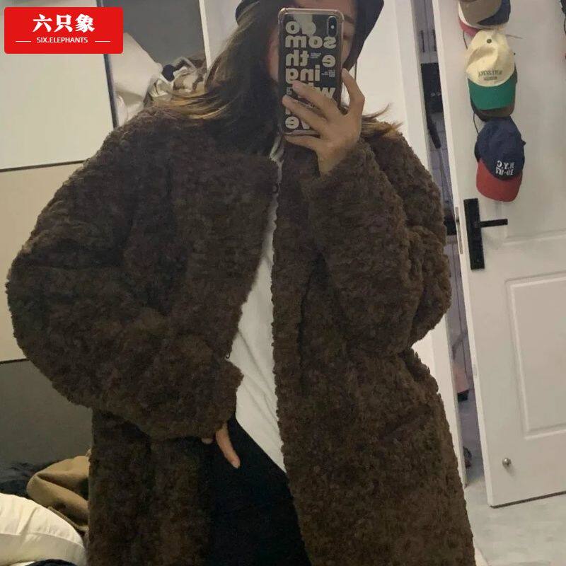 六只象羊羔毛外套女秋冬