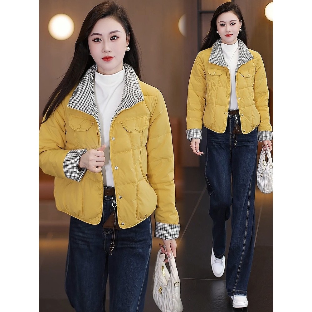 时尚羽绒短款棉服女2025冬季新款洋气时髦立领加厚保暖小棉袄外套