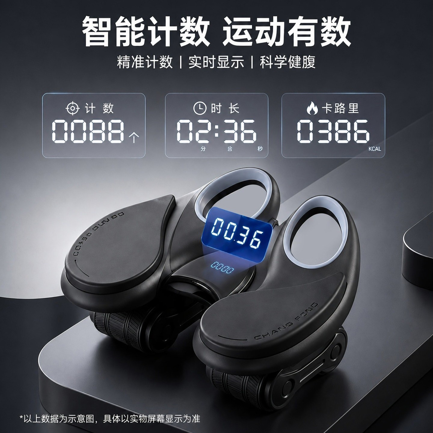 昌峰四轮健腹轮SITXMAX自动回弹腹肌卷腹轮智能AI瘦肚子健身器a5