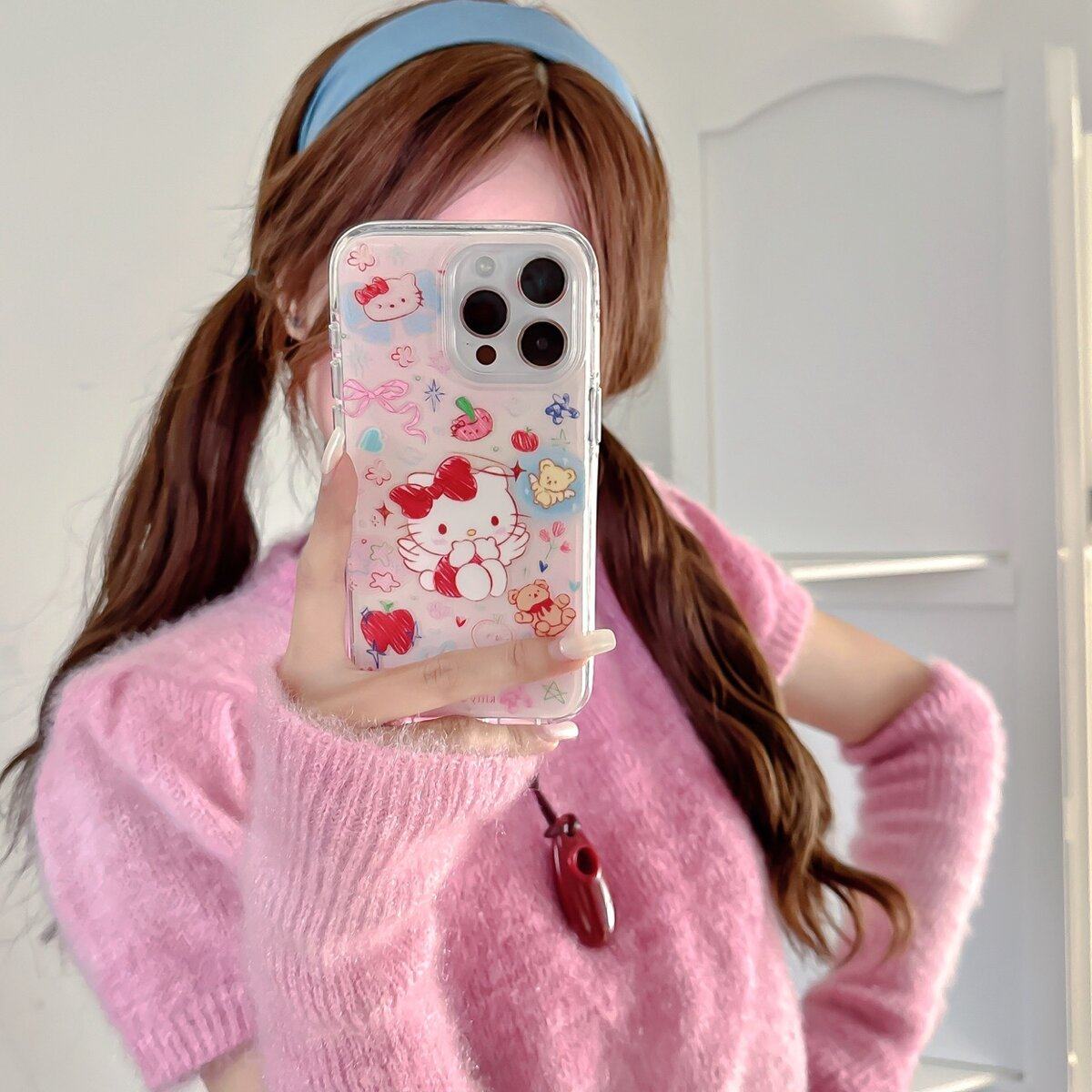 涂鸦红苹果天使KT适用16pro苹果17ProMax手机壳iPhone15全包14新款13卡通保护套12韩,3C数码配件,手机保护套/壳,淘宝优惠券,粉丝福利购,淘宝优惠卷