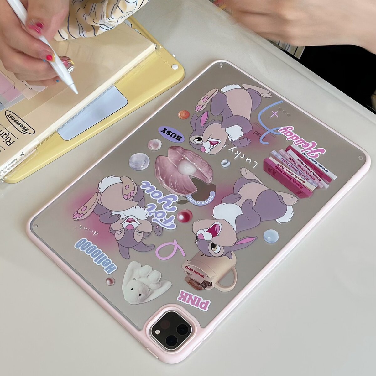 亚克力ipad-迪士尼珍珠兔子适用iPad Pro 2025/2021版(11英寸)新款平板电脑壳iPad Air5(10.9英寸)防摔保护套