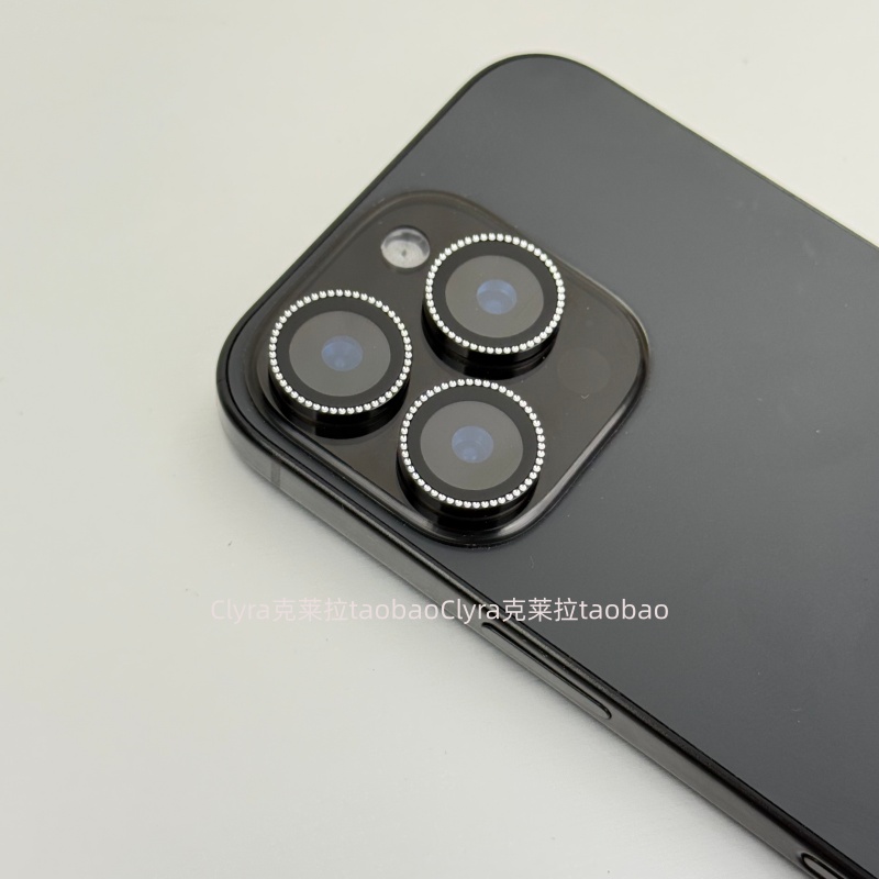 适用苹果17promax手机镜头膜雕刻钻iPhone16pro摄像头保护圈单个15promax闪钻14PMX相机保护13pro保护壳轻奢