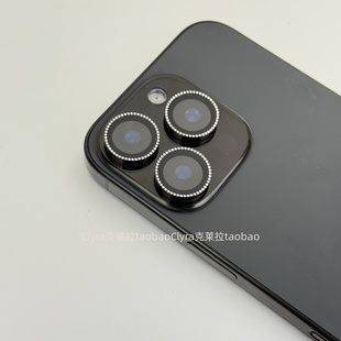 适用苹果17promax手机镜头膜雕刻钻iPhone16pro摄像头保护圈单个15promax闪钻14PMX相机保护13pro保护壳轻奢