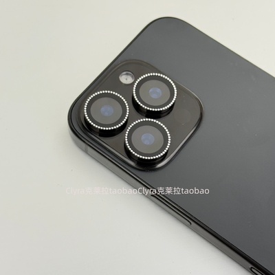 适用苹果17promax手机镜头膜雕刻钻iPhone16pro摄像头保护圈单个15promax闪钻14PMX相机保护13pro保护壳轻奢