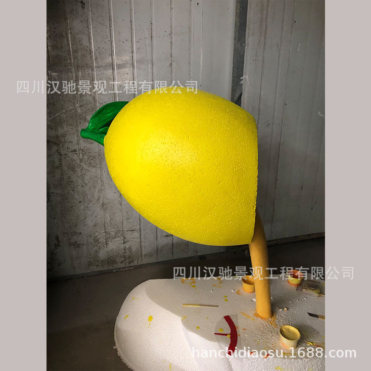 泡沫仿真水果柠檬仿真水果黄色椭圆形摆件商场美陈泡沫摆件