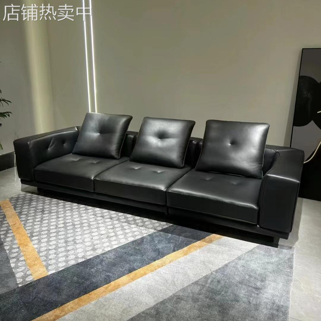 DYLAN迪兰2023新款意式极简进口头层头层牛皮客厅家用直排沙发