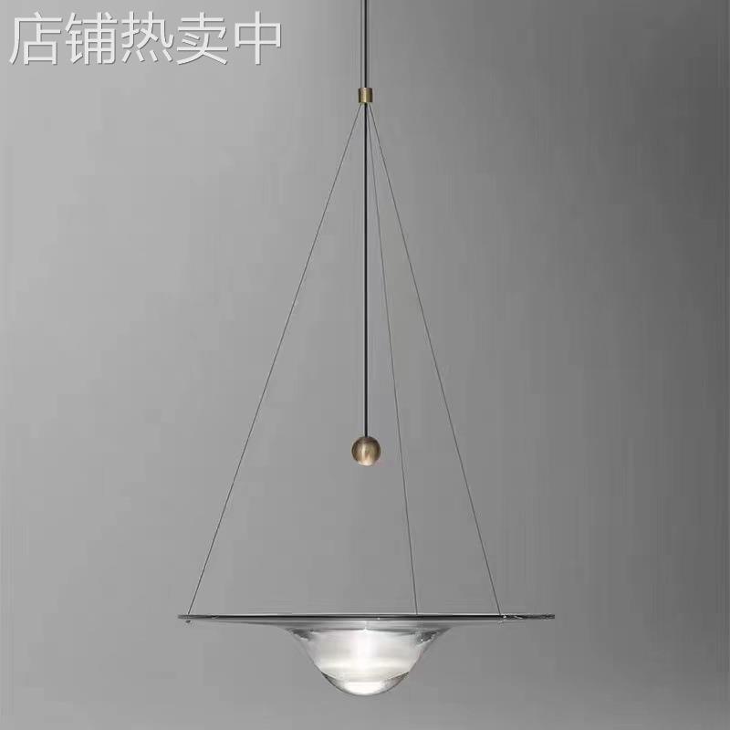 北欧水滴吊灯丹麦设计师卧室餐厅床头酒店个性水波纹玻璃装饰灯具