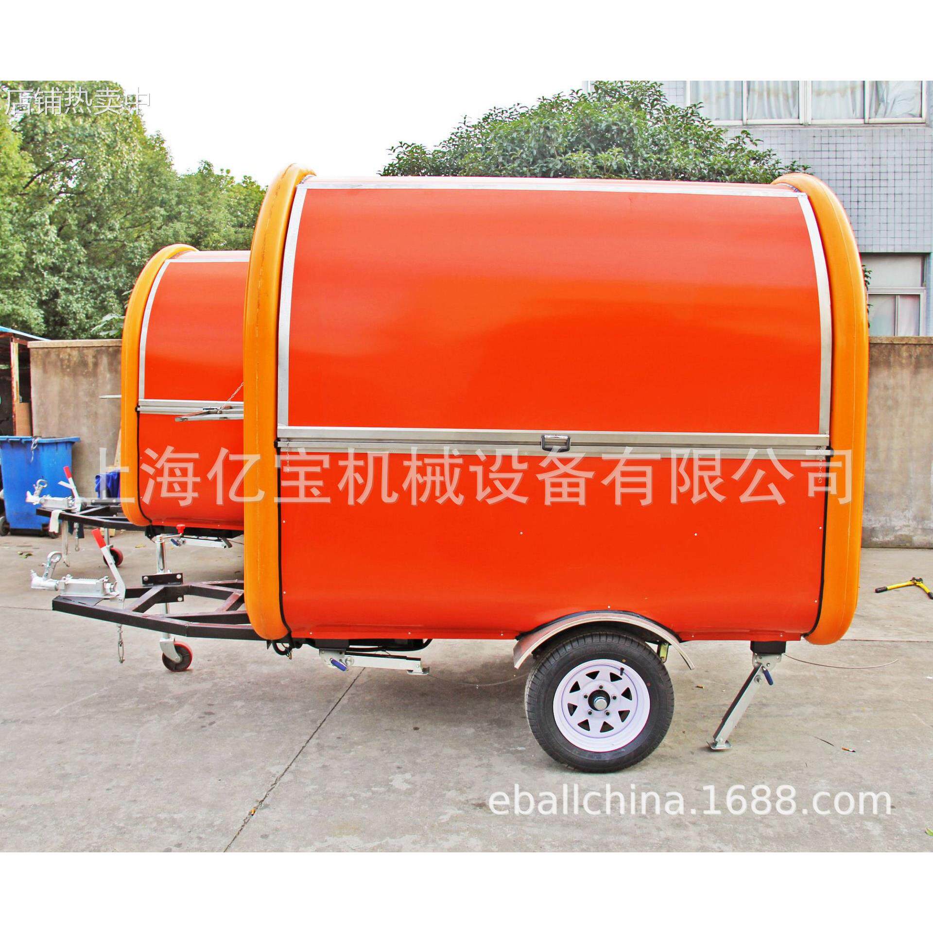 上海亿宝出口韩国阿拉伯小推车早餐车美食车牵引小吃车Food cart