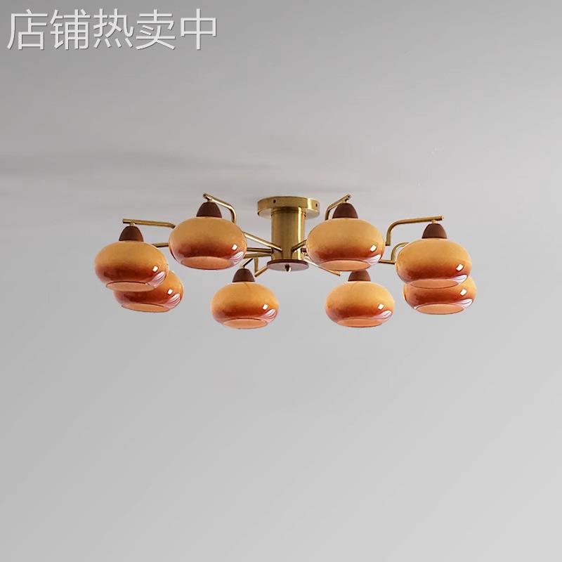 美式复古卧室吸顶灯包豪斯奶油风中古风vintage餐厅书房客厅主灯