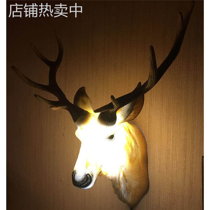 北欧客厅家居装饰壁灯创意招财鹿头壁挂轻奢电视墙沙发背景墙壁灯