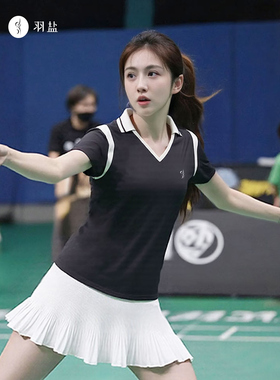 羽盐 羽毛球服 polo上衣V领百搭显瘦网球高尔夫运动服 龙脊大赛服