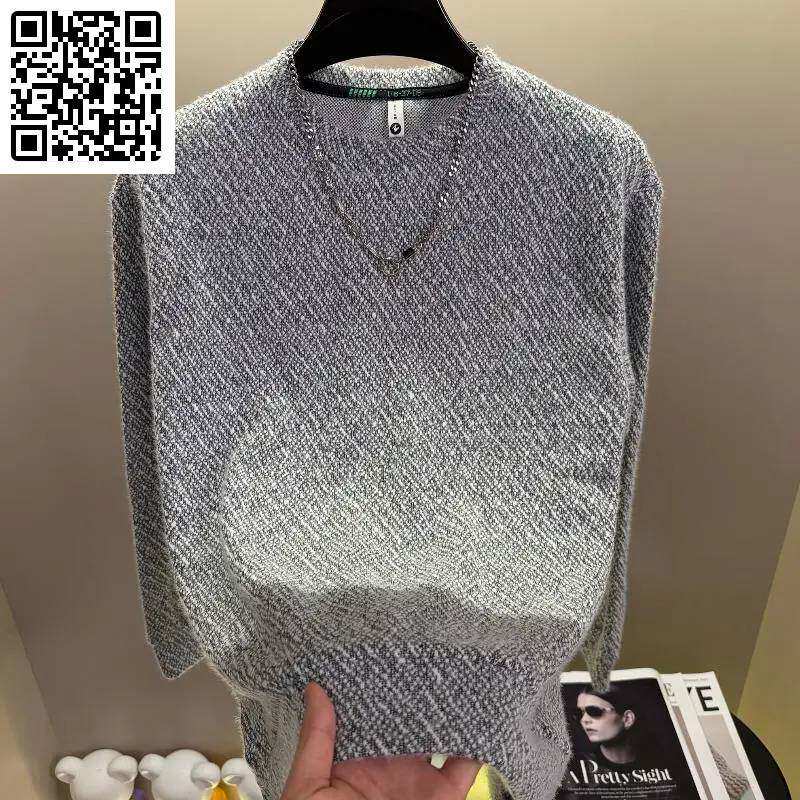 泊凯翁服装商行高档男士圆领小香风卫衣轻奢时尚百搭男装长袖上a9