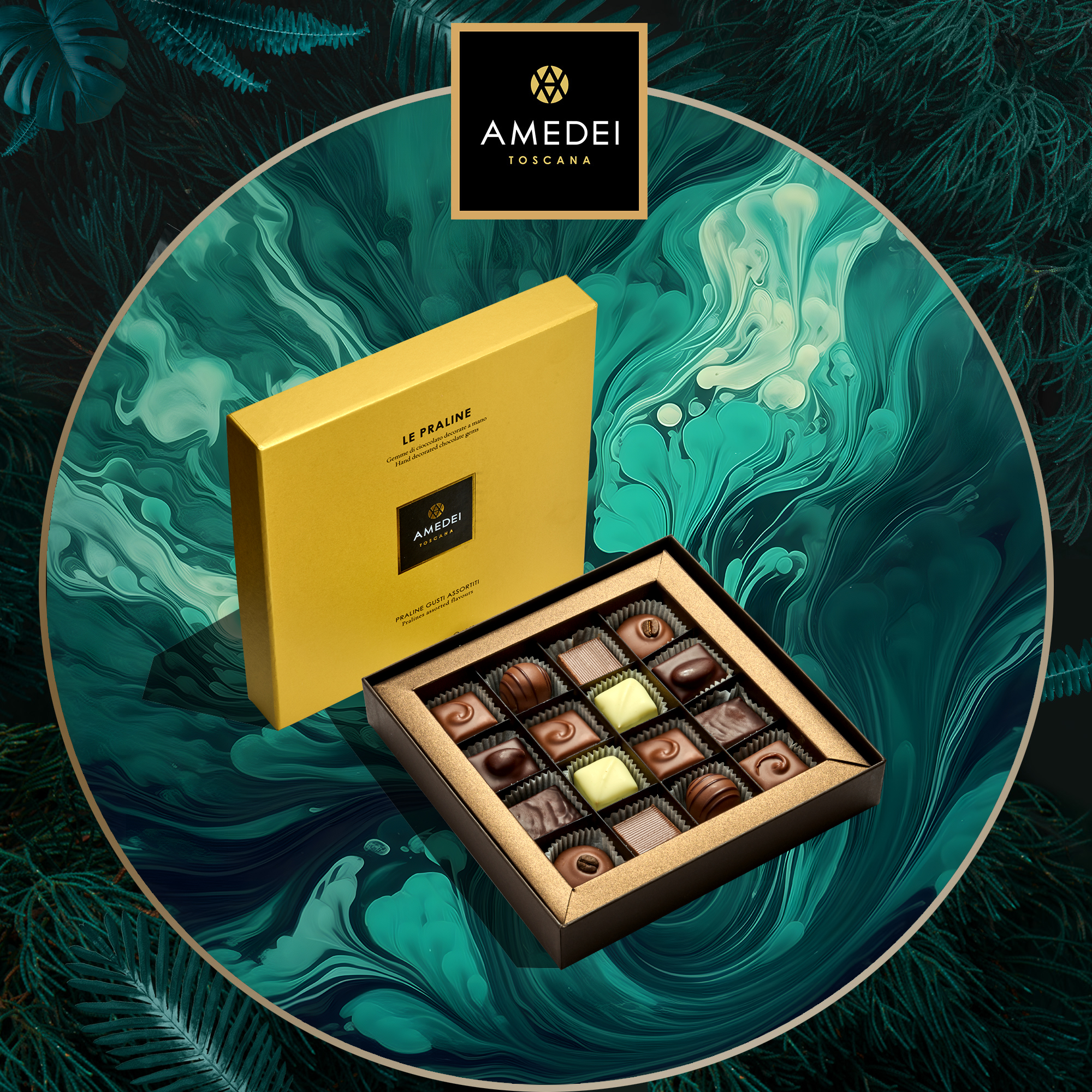 意大利进口Amedei Praline16颗夹心巧克力精美礼盒生日情人节送礼