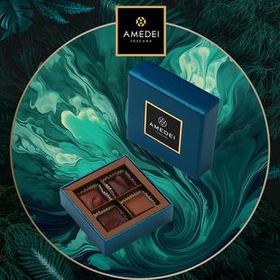 意大利Amedei娅曼蒂夹心巧克力精美礼盒4颗装 婚礼伴手礼送礼零食