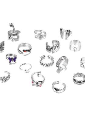 Finger Rings Set Women Knuckle Rings Female Jewelry 戒指套装