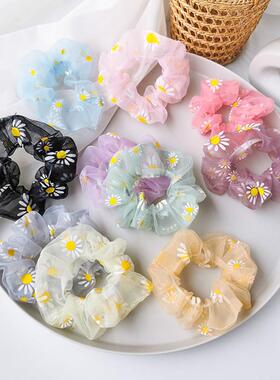Woman Daisy Yarn Scrunchies Fashion Hair Ties Elastic Hairba
