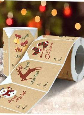 50-100pcs Kraft paper Christmas Gift Name Tags rectangle Xma