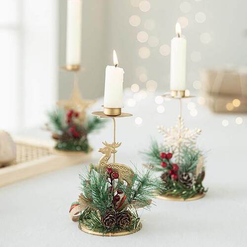 Christmas Tree Pinecone Decoration Candlestick holder Tray