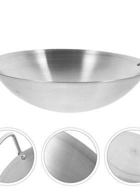 Wok Pan Steel Stainls Frying Pot Fry Stir Iron Carbon Bott