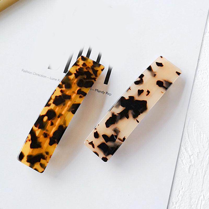 Fashion Geometric Rectangle Hair Clips Leopard Print Floral