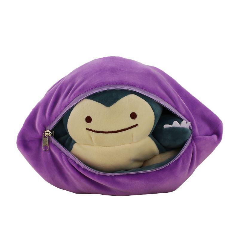 32cm Anime Pokemon Ditto Transform Snorlax Inside-Out Cushio