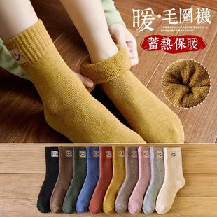5 Pairs Women Winter Socks Cotton Breathable Warm Socks 女袜