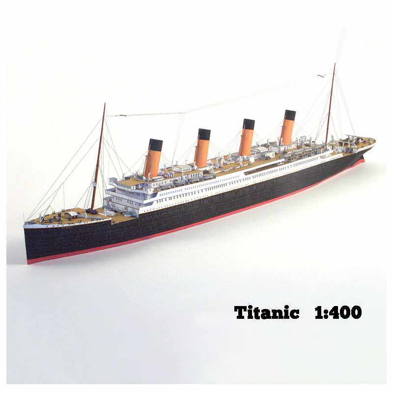 1:400 titanic英国泰坦尼克号邮轮 纸模型 船模型手工diy军迷礼物