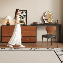 咏楠梳妆台全实木斗柜一体中古风极简卧室高级感可伸缩家用化妆桌