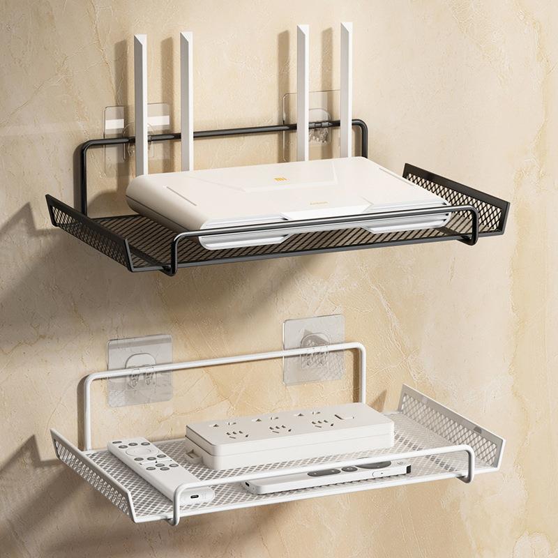 路由器收纳架宿舍免打孔墙上壁挂式挂墙电视机机顶盒置物架放置架