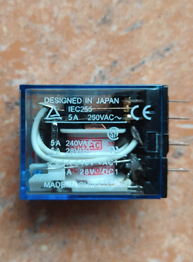 中间继电器IEC255 5A MY4N-J AC220V DC24V 12V 小型14脚四开四闭