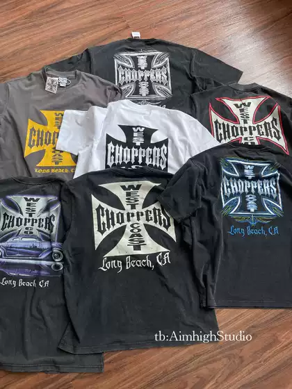 Now Erd Style Vintage Westcoast Series Washed Distressed Iron Cross Print Loose Short-Sleeved T-Shirt
