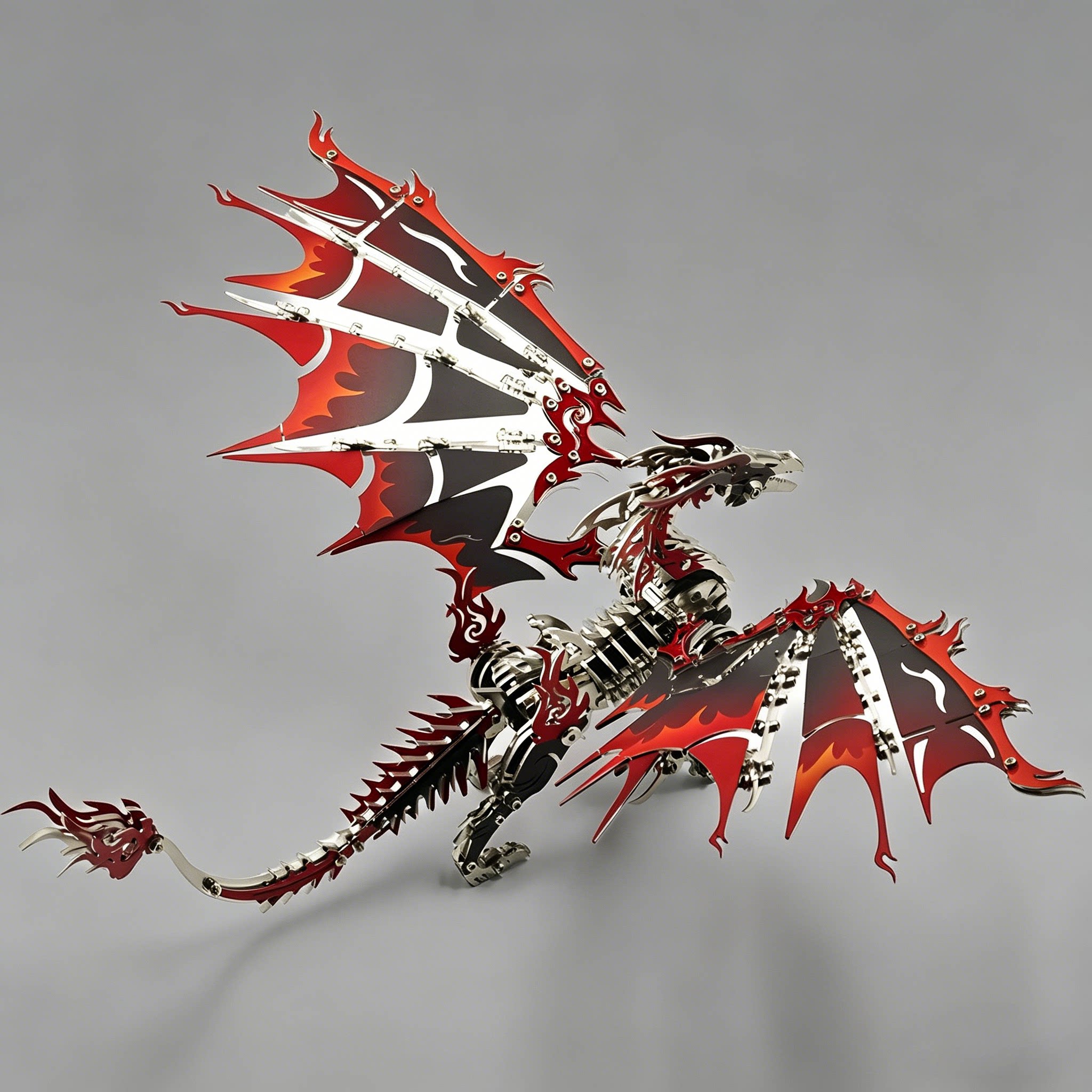 赛博朋克机械飞龙金属拼装模型高难度DIY拼图桌面摆件送男友礼物