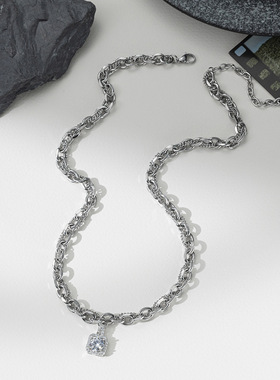 欧美冷淡风钛钢合金缠绕项链男小众设计高级感钛钢锁骨链颈链配饰