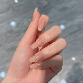 华妃摸脸甄嬛同款 手工定制纯色裸色美甲成品贴片穿戴甲假指甲持久