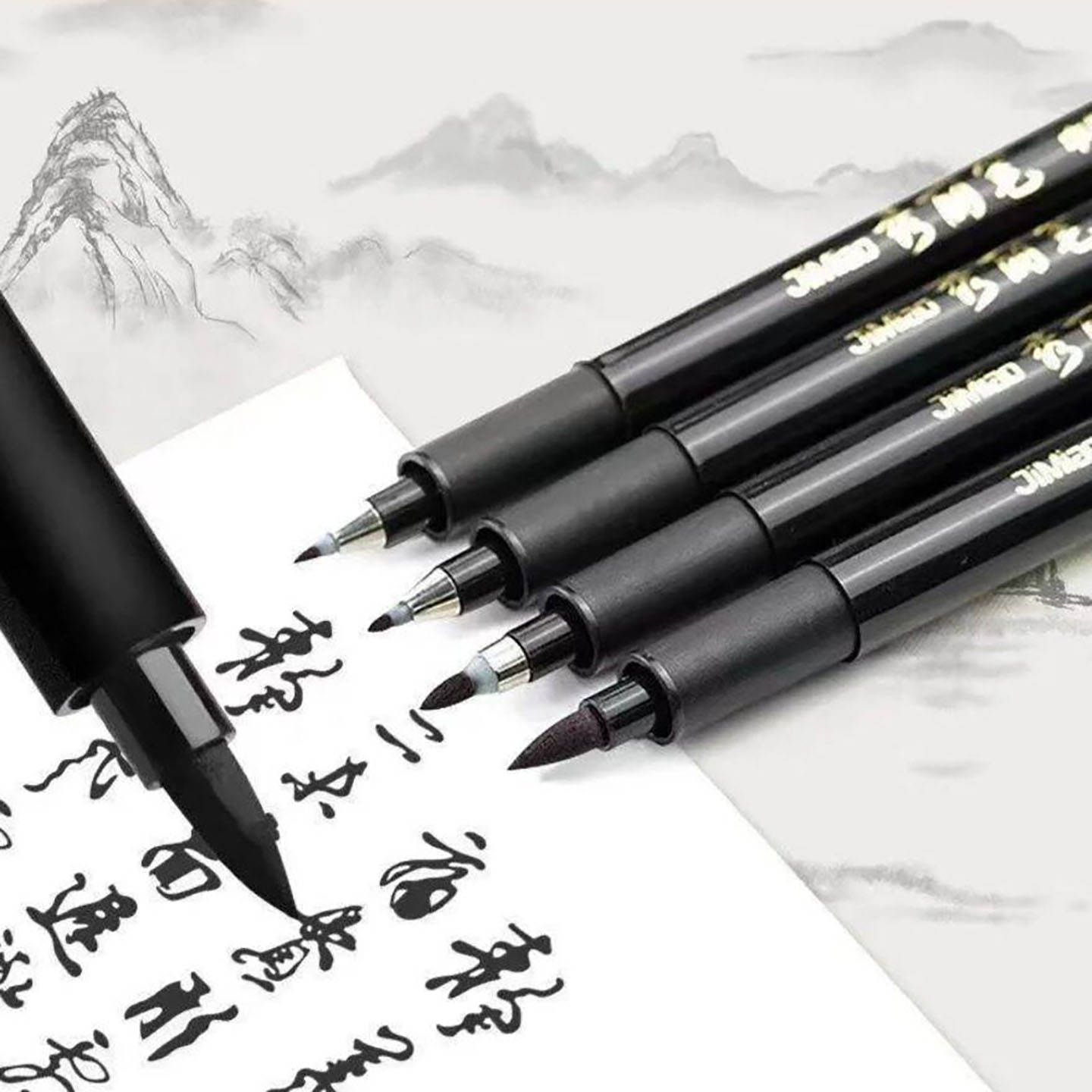 日本进口软头可加墨秀丽笔滨琳敦自带笔锋书法专用小楷中楷练字a3