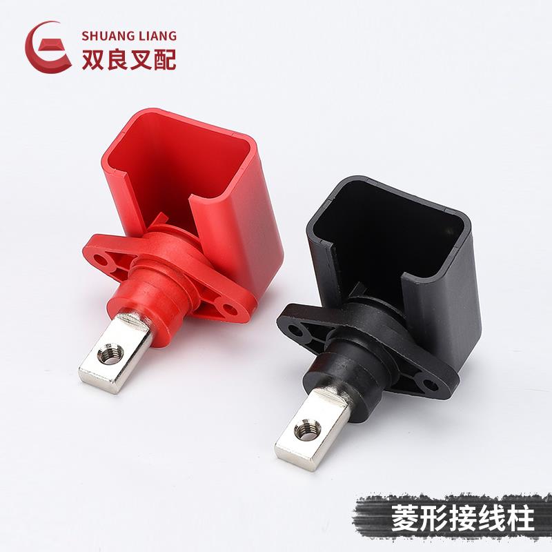 纯铜柱体150A 300A 菱形穿墙式接线柱储能柜体锂电池平方接线端子