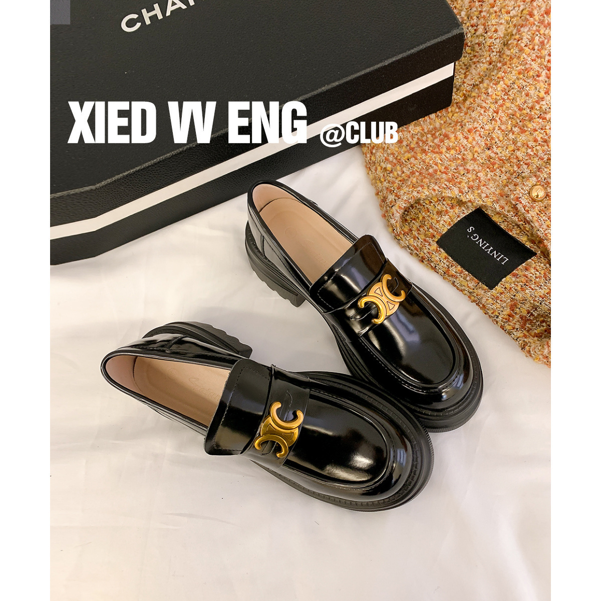 2024新款厚底乐福鞋厚底英伦风