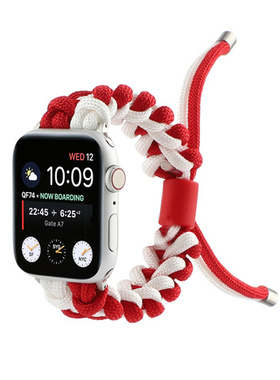 applewatch8/9/10代苹果手表伞绳手工编织表带尼龙iwatch SE2/7/6s10替换带41/45/49mm46手表运动配件潮ultra